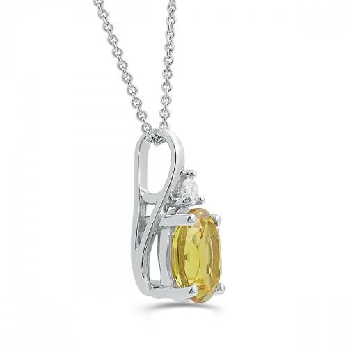 Love Spell® Lab-grown Diamonds And Citrine Pendant - 0.05 Ct. T.w.