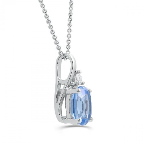 Love Spell® Lab-grown Diamonds And Blue Topaz Pendant - 0.05 Ct. T.w.