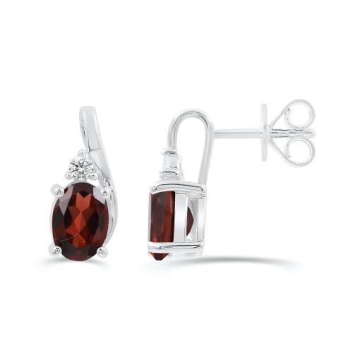Love Spell® Lab-grown Diamonds And Garnet Earrings - 0.07 Ct. T.w.