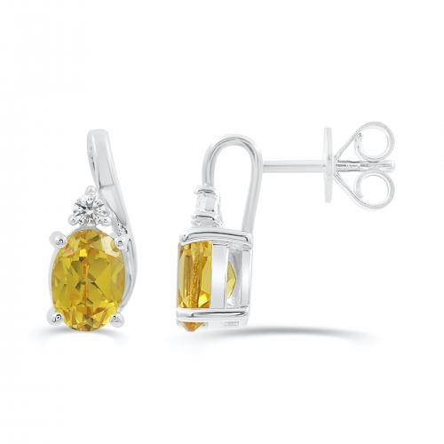 Love Spell® Lab-grown Diamonds And Citrine Earrings - 0.07 Ct. T.w.