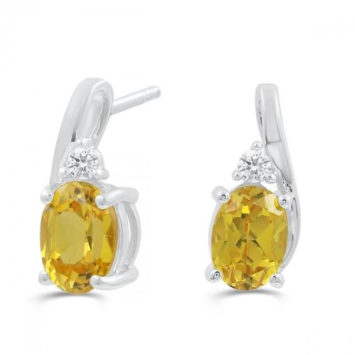 Love Spell® Lab-grown Diamonds And Citrine Earrings - 0.07 Ct. T.w.