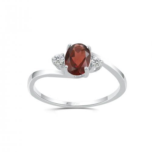 Love Spell® Lab-grown Diamonds And Garnet Ring - 0.07 Ct. T.w.