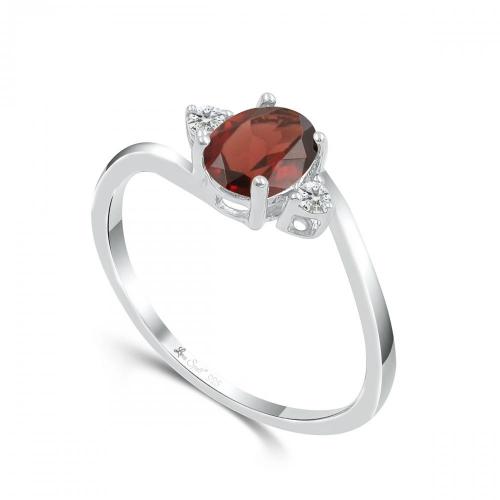 Love Spell® Lab-grown Diamonds And Garnet Ring - 0.07 Ct. T.w.
