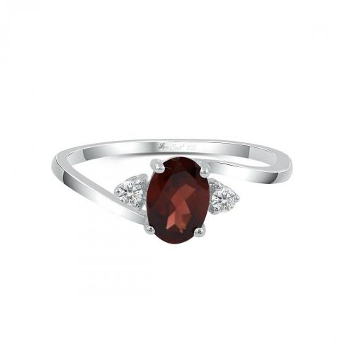 Love Spell® Lab-grown Diamonds And Garnet Ring - 0.07 Ct. T.w.