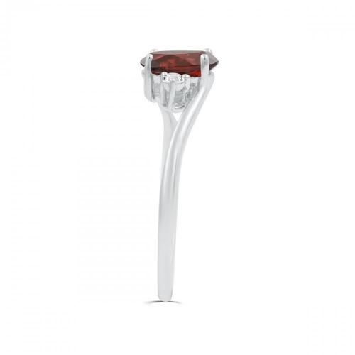 Love Spell® Lab-grown Diamonds And Garnet Ring - 0.07 Ct. T.w.