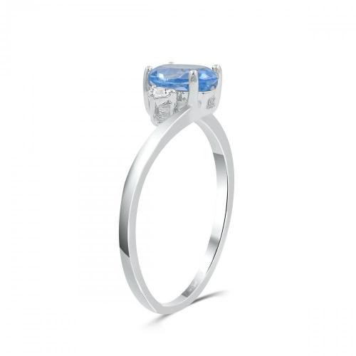 Love Spell® Lab-grown Diamonds And Blue Topaz Ring - 0.07 Ct. T.w.