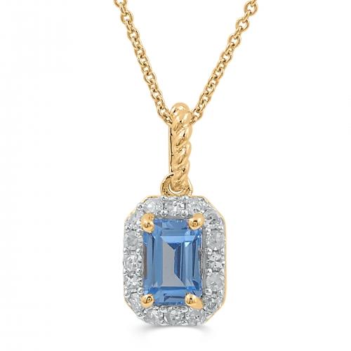 Love Spell® Lab-grown Diamonds And Blue Topaz Pendant - 0.15 Ct. T.w.