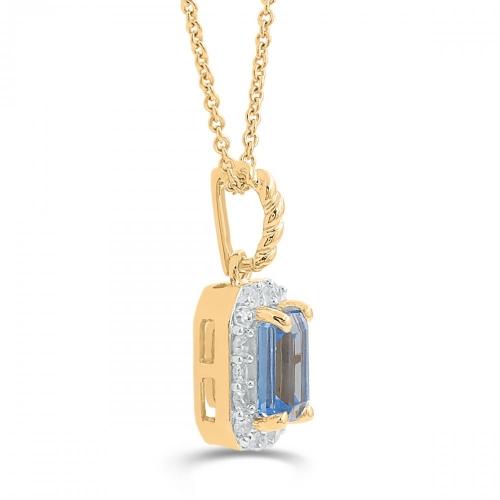 Love Spell® Lab-grown Diamonds And Blue Topaz Pendant - 0.15 Ct. T.w.