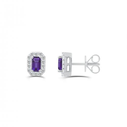 Love Spell® Lab-grown Diamonds And Amethyst Studs - 0.25 Ct. T.w.