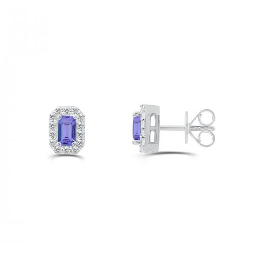 Love Spell® Lab-grown Diamonds And Tanzanite Studs - 0.25 Ct. T.w.