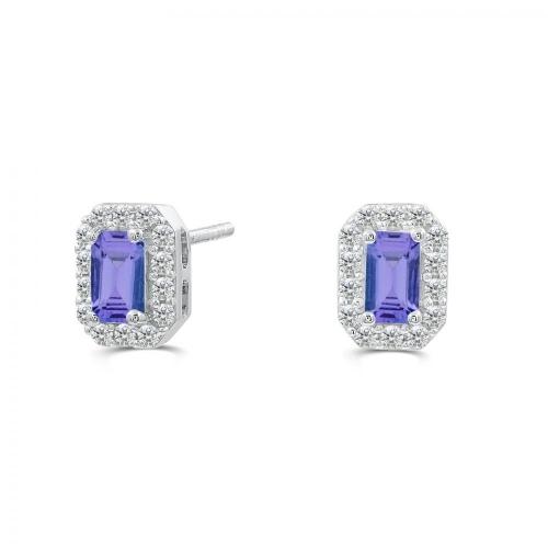 Love Spell® Lab-grown Diamonds And Tanzanite Studs - 0.25 Ct. T.w.