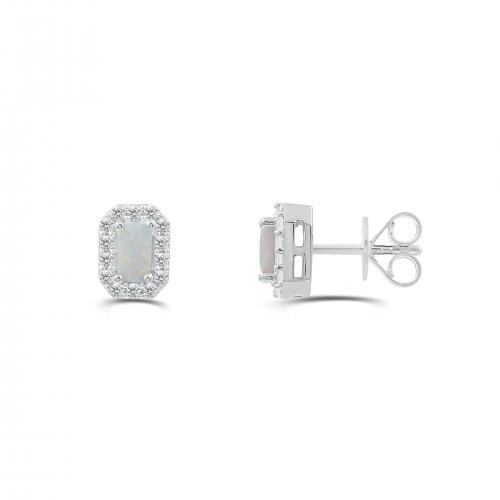 Love Spell® Lab-grown Diamonds And Opal Studs - 0.25 Ct. T.w.