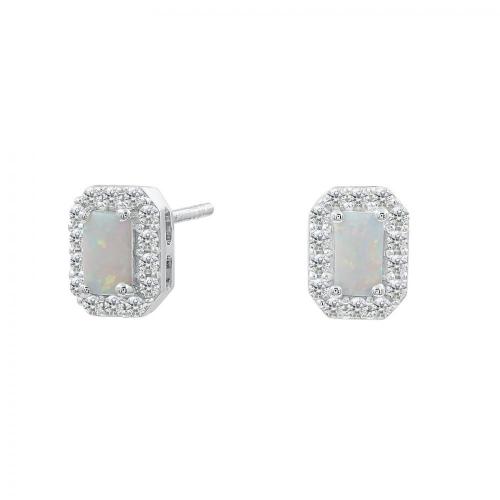 Love Spell® Lab-grown Diamonds And Opal Studs - 0.25 Ct. T.w.