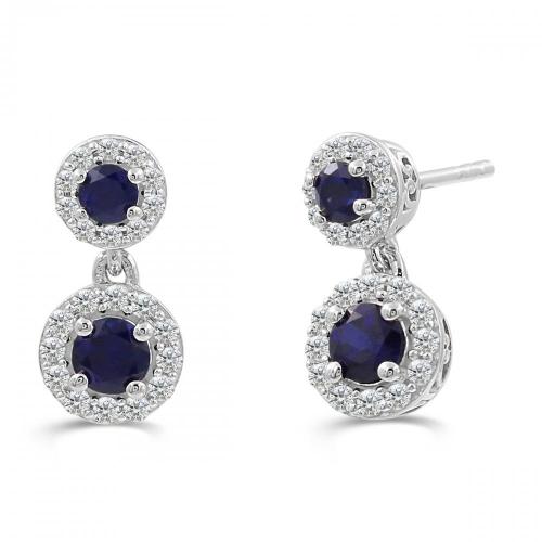 Love Spell® Lab-grown Diamonds And Sapphire Earrings - 0.35 Ct. T.w.