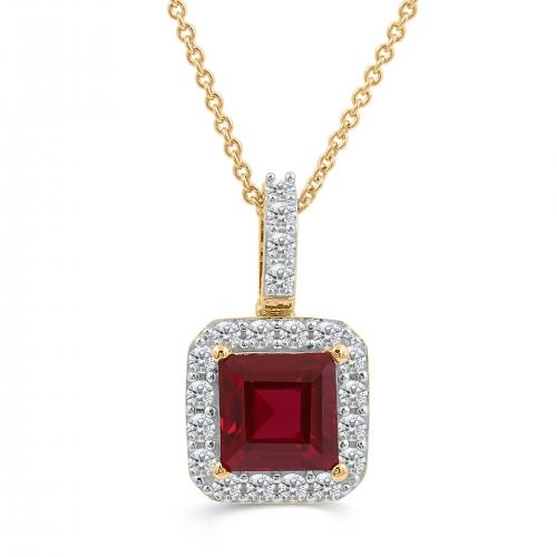 Love Spell® Lab-grown Diamonds And Ruby Pendant - 0.30 Ct. T.w.