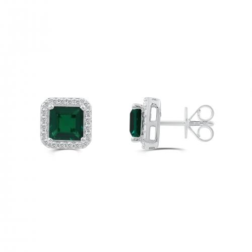 Love Spell® Lab-grown Diamonds And Emerald Studs - 0.25 Ct. T.w.