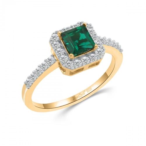Love Spell® Lab-grown Diamonds And Emerald Ring - 0.35 Ct. T.w.