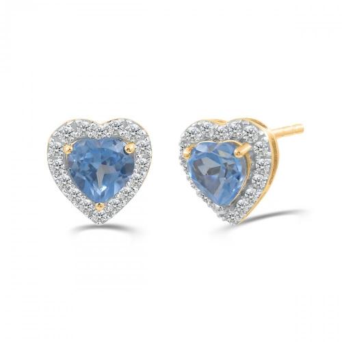 Love Spell® Lab-grown Diamonds And Blue Topaz Studs - 0.25 Ct. T.w.