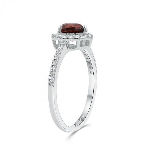 Love Spell® Lab-grown Diamonds And Garnet Heart-shaped Ring - 0.25 Ct. T.w.