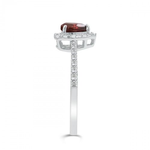 Love Spell® Lab-grown Diamonds And Garnet Heart-shaped Ring - 0.25 Ct. T.w.