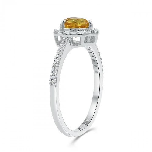 Love Spell® Lab-grown Diamonds And Citrine Heart-shaped Ring - 0.25 Ct. T.w.
