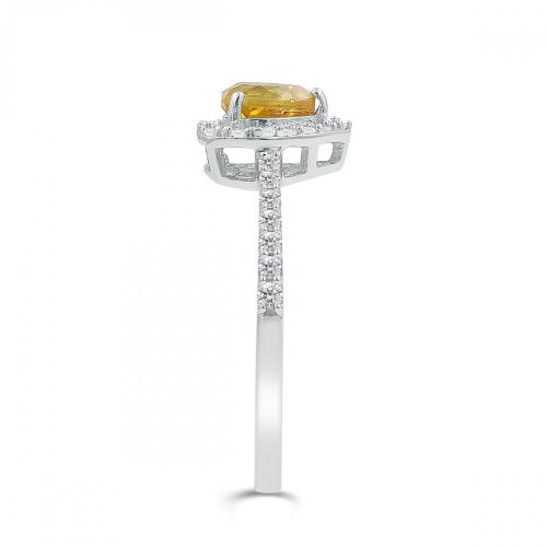 Love Spell® Lab-grown Diamonds And Citrine Heart-shaped Ring - 0.25 Ct. T.w.