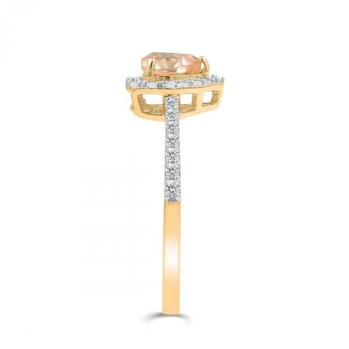 Love Spell® Lab-grown Diamonds And Morganite Heart-shaped Ring - 0.25 Ct. T.w.
