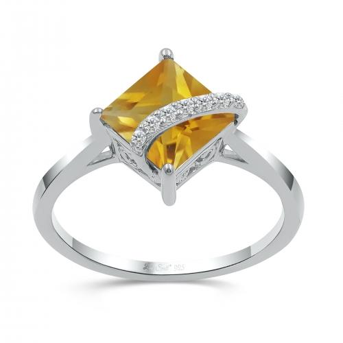 Love Spell® Lab-grown Diamonds And Citrine Ring - 0.05 Ct. T.w.