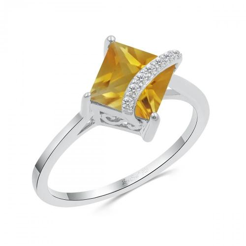 Love Spell® Lab-grown Diamonds And Citrine Ring - 0.05 Ct. T.w.