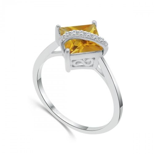Love Spell® Lab-grown Diamonds And Citrine Ring - 0.05 Ct. T.w.