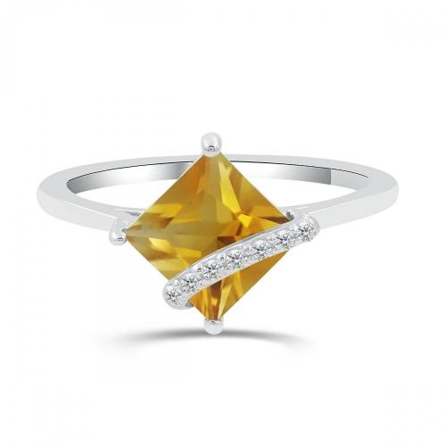 Love Spell® Lab-grown Diamonds And Citrine Ring - 0.05 Ct. T.w.
