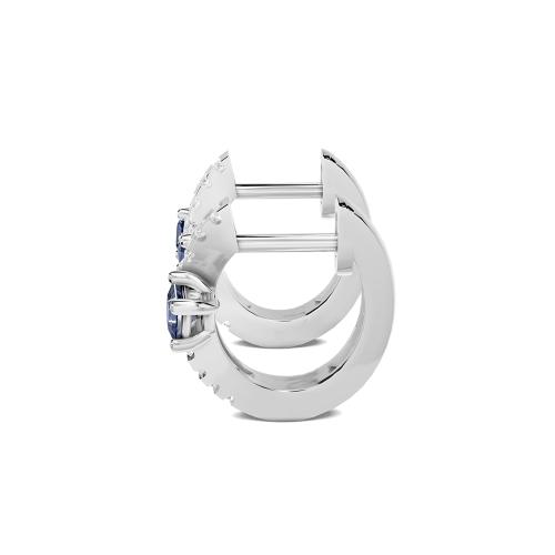 Aanika V. B. Sapphire Diamond Hoops Earrings-0.15 Ct. T.w.