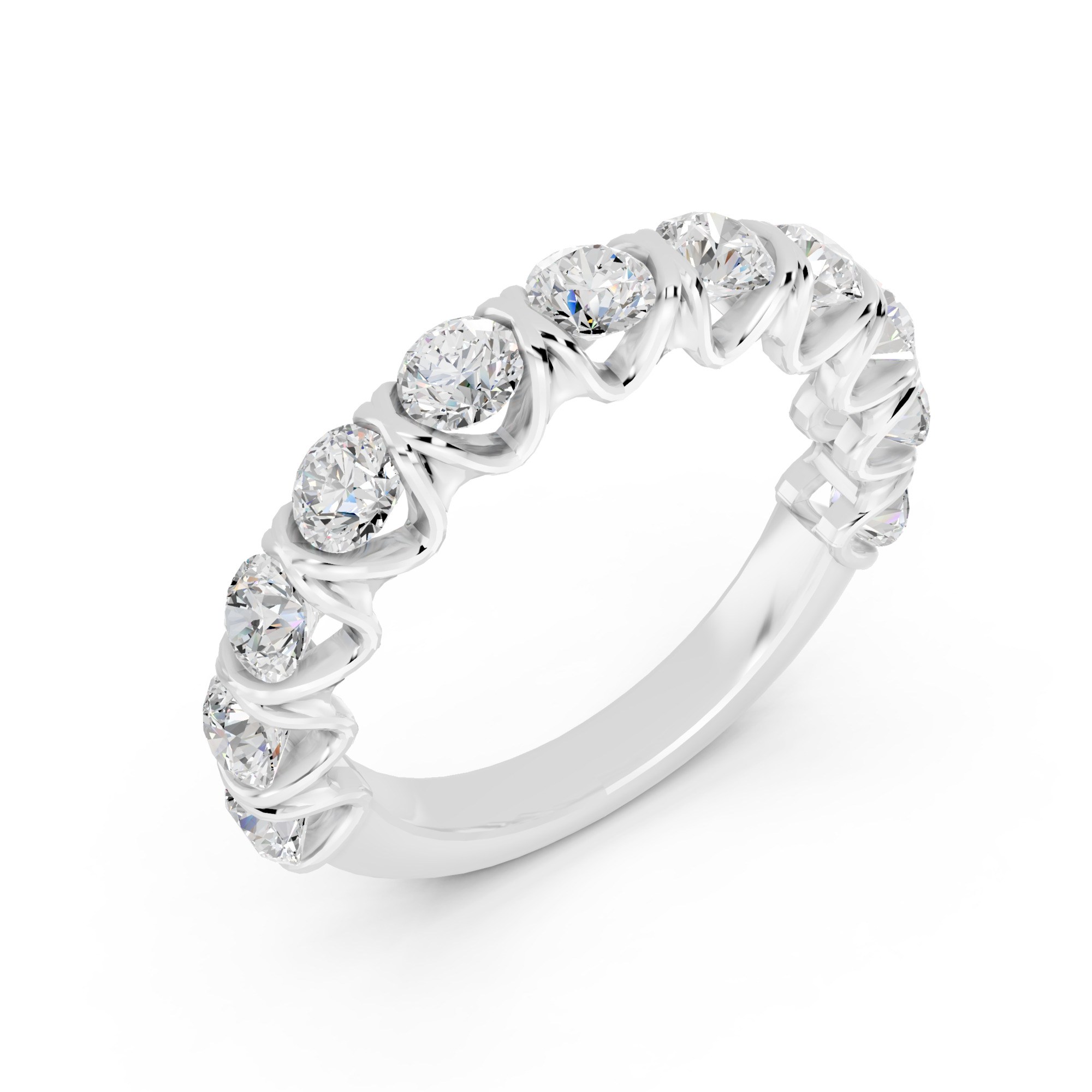 Novello  Lab-grown Diamonds Round Prong Band 1.50 Ct. T.w.