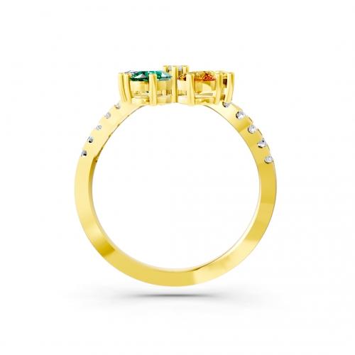 Aanika V. Multicolor Stones Flower Ring - 2.50 Ct. T.w.