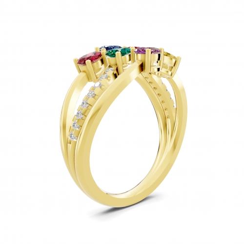 Aanika V. Multicolor Stone Ring - 1 Ct. T.w.