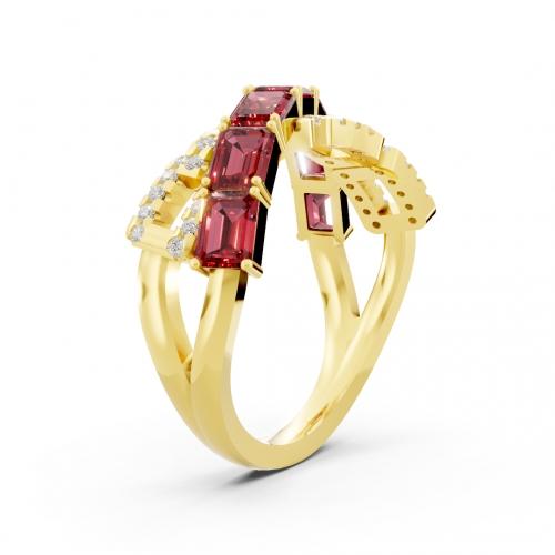 Aanika V. Rubies And Diamonds Split Shank Ring - 1.50 Ct. T.w.