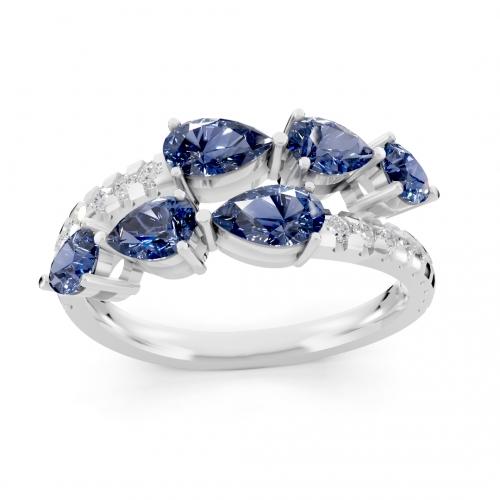 Aanika V. Sapphire And Diamond Ring - 1.20 Ct. T.w.