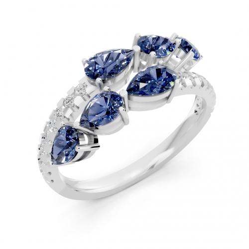 Aanika V. Sapphire And Diamond Ring - 1.20 Ct. T.w.