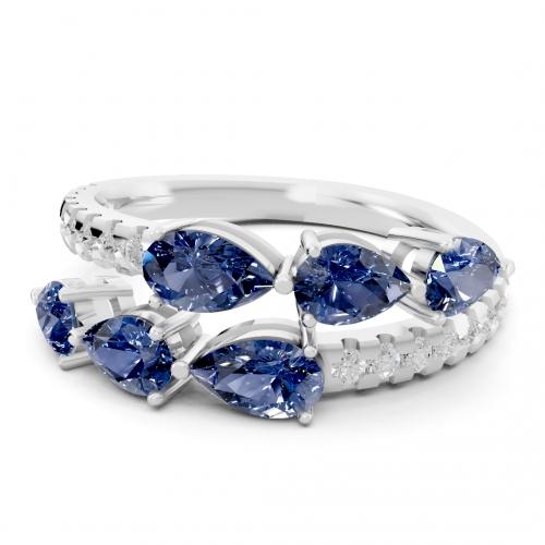 Aanika V. Sapphire And Diamond Ring - 1.20 Ct. T.w.