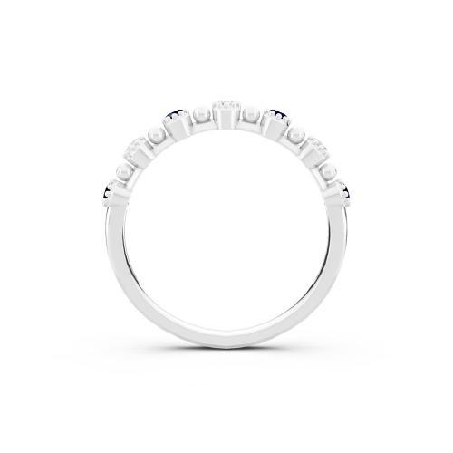 Aanika V. B. Sapphire Diamond Band-0.05 Ct. T.w.