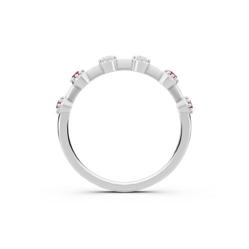 Aanika V. Ruby Diamond Band-0.05 Ct. T.w.