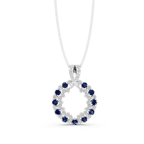 Aanika V. B. Sapphire Diamond Circle Pendant--0.65 Ct. T.w.
