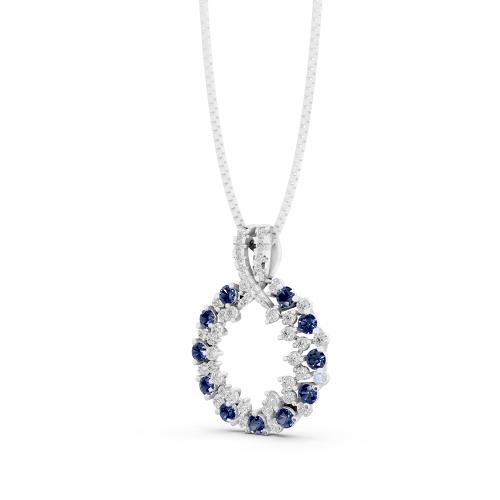Aanika V. B. Sapphire Diamond Circle Pendant--0.65 Ct. T.w.