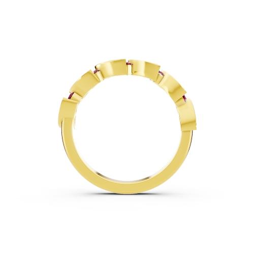 Aanika V. Ruby Diamond Marquise Band-0.15 Ct. T.w.