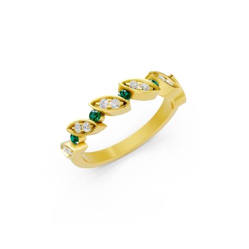 Aanika V. Emerald Diamond Marquise Band-0.15 Ct. T.w.
