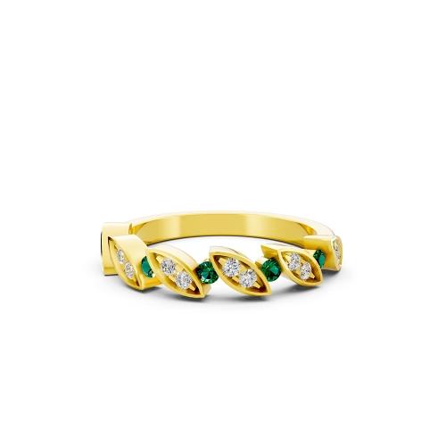 Aanika V. Emerald Diamond Marquise Band-0.15 Ct. T.w.