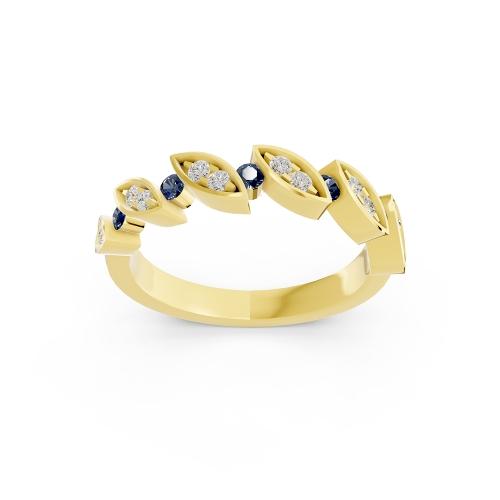 Aanika V. B. Sapphire Diamond Marquise Band-0.15 Ct. T.w.