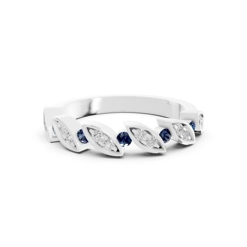 Aanika V. B. Sapphire Diamond Marquise Band-0.15 Ct. T.w.
