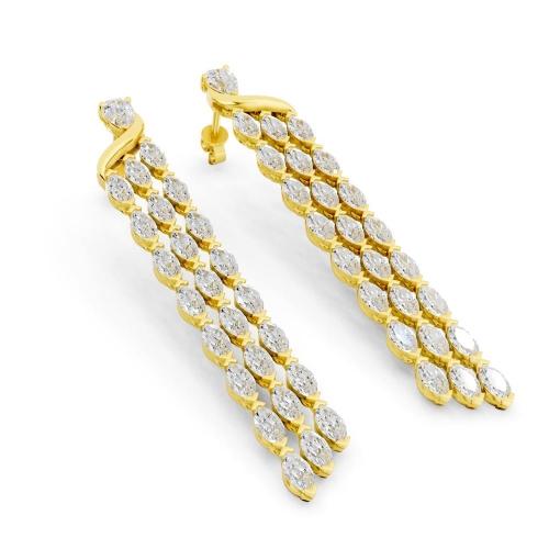 Ovani® Labgrown Diamond Pear And Marquise Dangling Earrings 6.55 Ct. T.w.