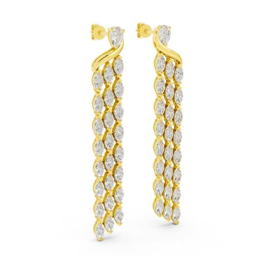 Ovani® Labgrown Diamond Pear And Marquise Dangling Earrings 6.55 Ct. T.w.